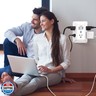 Lvetek 5 Outlet Extender Multi Plug Wall Outlets with 4 USB Charging Ports (1 USB C Outlet), 3 Sided 1680J Surge Protector Power Strip USB Wall Charger for Home, Office, Travel, ETL Listed, White