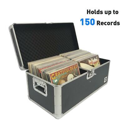 Vinyl Record Album Storage Box Case Aluminum Lp Crate Holds 