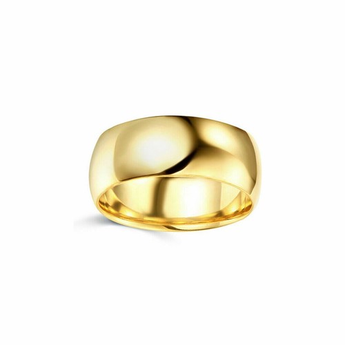 Pre-owned Td Collections 14k Yellow Gold 8mm Plain Regular Fit Classic Light Dome Wedding Band