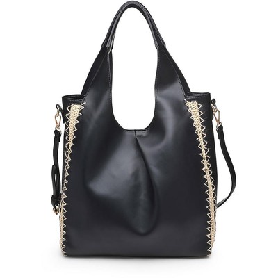 

Moda Luxe Womens Havana Черная сумка через плечо из искусственной кожи, большая BHFO 7250