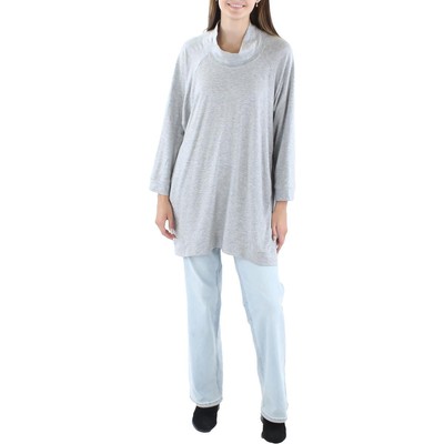 

Eileen Fisher Womens Grey Heathered Long Sleeve Pullover Top  BHFO 9185, Light heathered gray