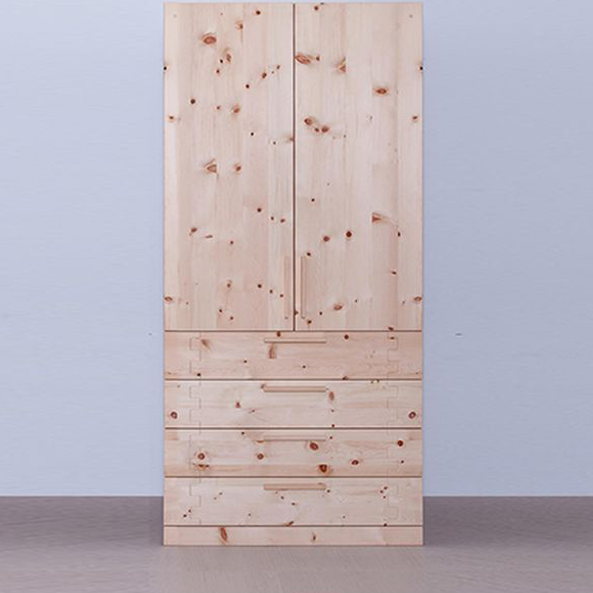 Kleiderschrank aus Zirbenholz mit Schubladen kleiderkasten aus