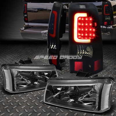 ЧЕРНАЯ ФАРА + ПРОЗРАЧНЫЙ УГОЛ + ЗАКОПЧЕННЫЙ 3D U-ОБРАЗНЫЙ СВЕТОДИОДНЫЙ ЗАДНИЙ ФОНАРЬ HALO ДЛЯ 03-07 SILVERADO