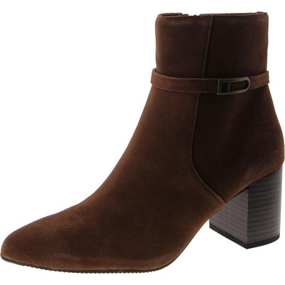 Aqua College Womens Tatum Brown Suede Ankle Boots Shoes 7 Medium (B,M) BHFO 8862