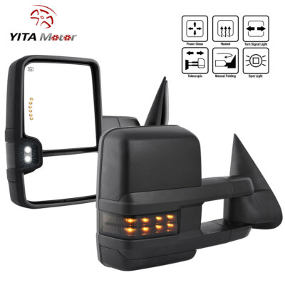 Pair Power Heated Tow Mirrors for 2003-2006 Chevy Silverado Sierra Tahoe Yukon