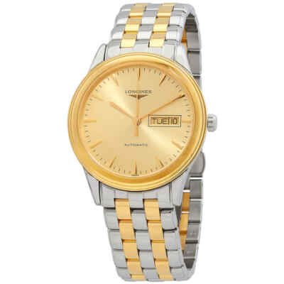 Флагманские мужские часы Longines с автоматическим золотым циферблатом L4.899.3.32.7