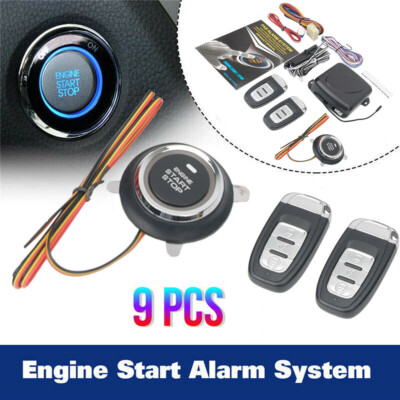 Car Alarm Start Security System Key Passive Keyless Entry Push Button Remote Kit