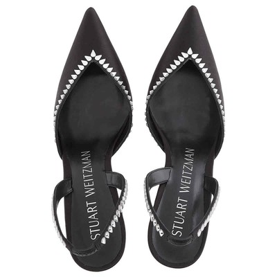 Pre-owned Stuart Weitzman Ladies Gemcut Xcurve 85 Pumps, Brand Size 37 ( Us Size 6.5 ) In Black