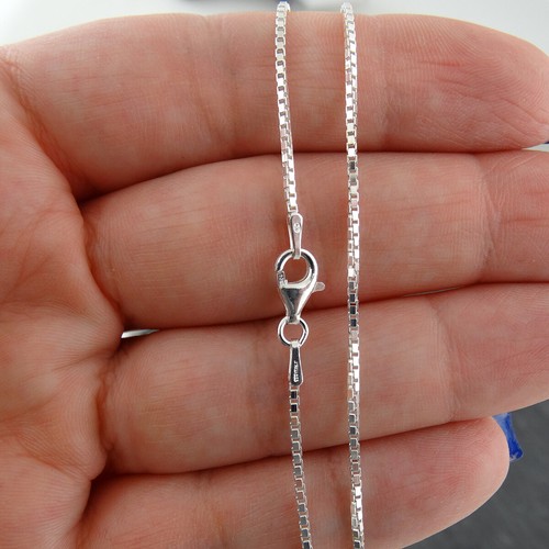 1.2mm Box Chain Necklace - 925 Sterling Silver - Italy 16", 18", 20", 22", 24"