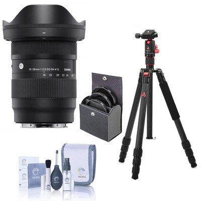 Современный объектив Sigma 16-28mm f/2.8 DG DN для объектива с L-образным креплением и штативом VEO 3 GO 204CP