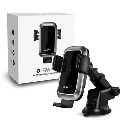 Lasfit Charger Car Mount Phone Holder Fast Charging 15W Qi Wireless for iphone