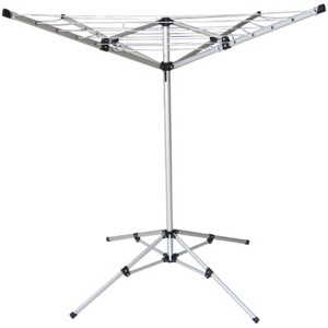4 ARM ROTARY CLOTHES AIRER FREESTANDING WASHING LINE PORTABLE ALUMINIUM CAMPING