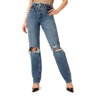

Женские синие прямые джинсы Good American в стиле 90-х с высокой посадкой  25 BHFO 2383, Indigo, 90's