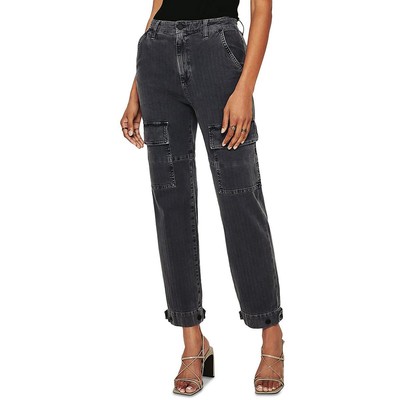 AG Adriano Goldschmied Женские черные джинсы-карго бойфренда с высокой посадкой 30 BHFO 0148