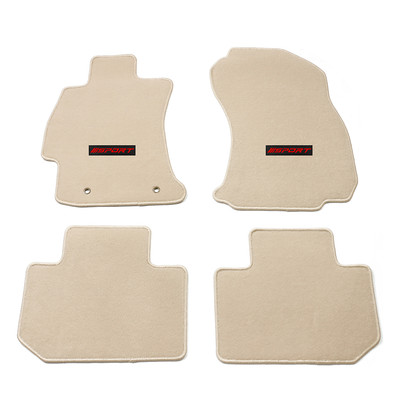 For 14-18 Subaru Forester Beige Floor Mat Car Carpets Nylon 4pcs w/ Red Sport