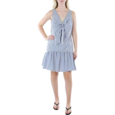 

Женское полосатое платье миди с v-образным вырезом и завязками спереди Lauren Ralph Lauren BHFO 8871, Cream/multi
