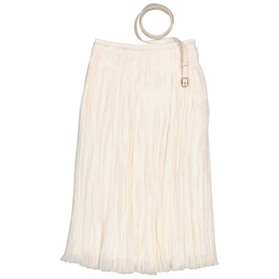 Pre-owned Chloé Chloe Ladies Eden Pleated Mid-length Skirt In White