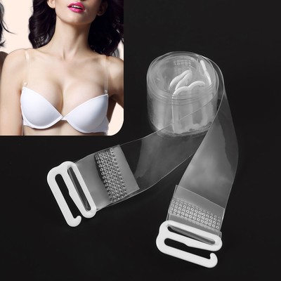 Clear 1 Pairs Transparent Invisible Bra Straps Detachable Adjustable Width 18cm