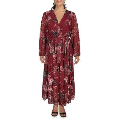 Женское шифоновое платье макси с фиолетовым цветочным принтом City Chic, 18 М, BHFO 0428