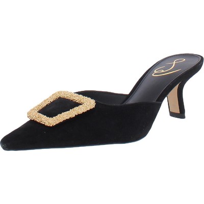 Женские шлепанцы Sam Edelman из черной замши без шнуровки Brit 6 Medium (B, M) BHFO 9008