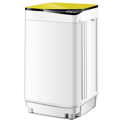 Costway Full-Automatic Washing Machine 7.7 lbs Washer/Spinner Germicidal Yellow