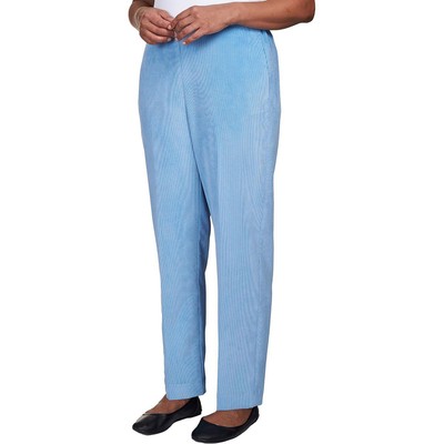 Alfred Dunner Womens Blue Corduroy Pull On Wide Leg Pants Petites 18P BHFO 9137