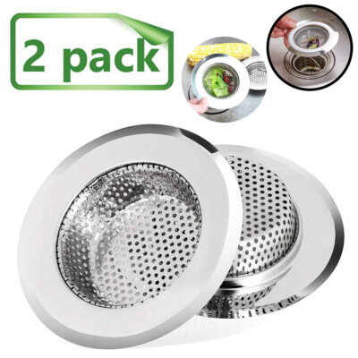 2PCS 4.5'' Kitchen Bathroom Sink Strainer Stainless Steel Filter Drain Strainer
