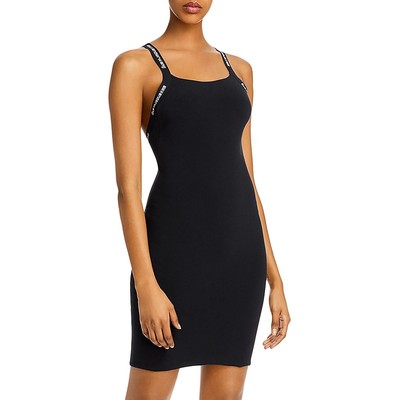 Женское черное облегающее платье Alexander Wang Body Con Tank Racerback L BHFO 5937