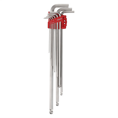 Vessel Tools Ball Point Hex L-Key Wrench (Extra Long Type) 9PC. Set