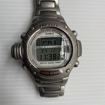 Rare Casio Protrek PRT 3000 Full Metal Screw Back