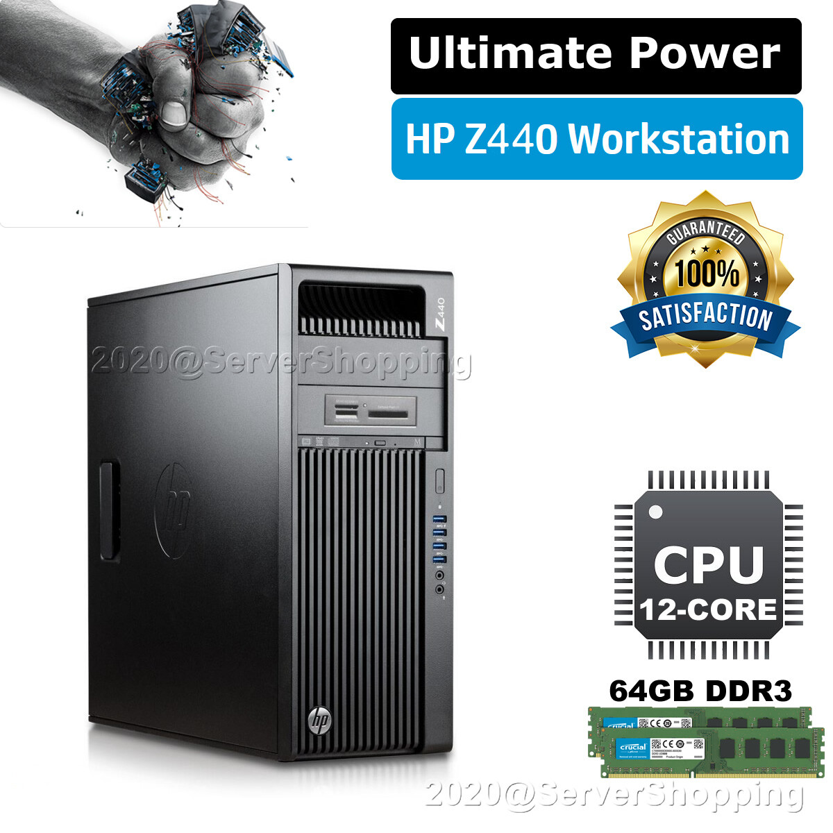 HP Z440 Workstation upto 12-CORE E5-2680v3 upto 3.80 GHz 4TB