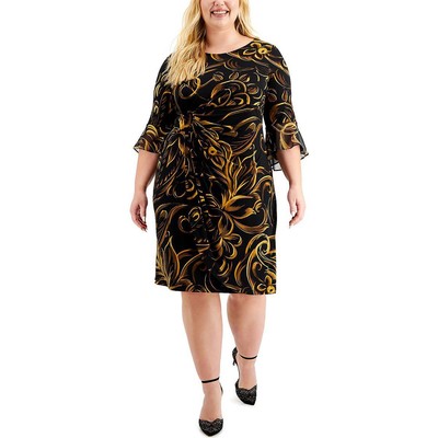 Женское вечернее платье-футляр до колена с принтом Connected Apparel Plus BHFO 7619