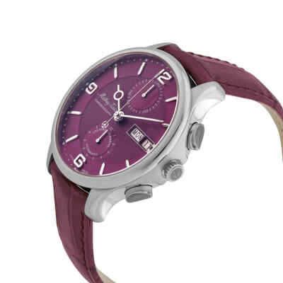 Pre-owned Mathey-tissot Edmond Chrono Automatic Chronograph Purple Dial Men's Watch
