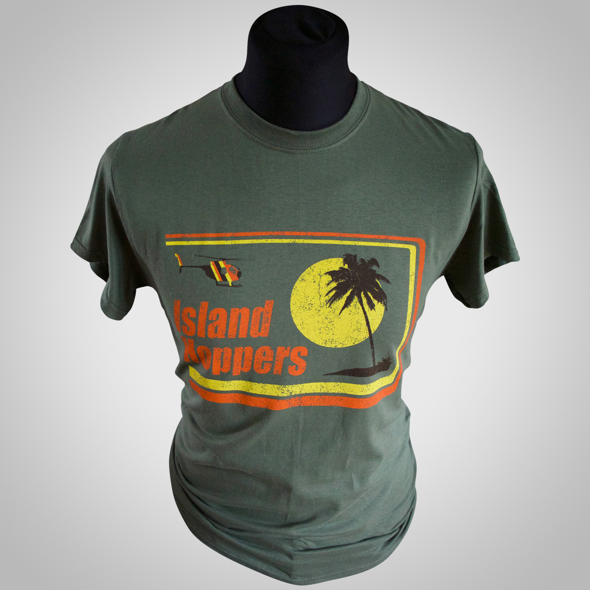 Island Hoppers Magnum PI TV Themed Retro T Shirt Classic TC Hawaii Cool Green | eBay