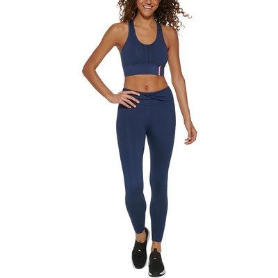 Tommy Hilfiger Sport Womens Navy Running Fitness Athletic Leggings L BHFO 9585