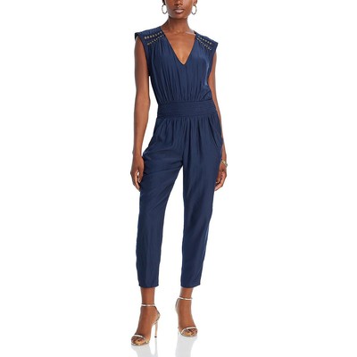 Ramy Brook Womens Bristol Sleeveess V-Neck Smocked WEi Jumpsuit BHFO 6855