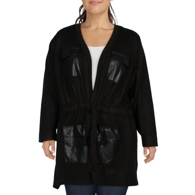 Calvin Klein Женский черный топпер Миди Кардиган свитер куртка плюс 3X BHFO 6478