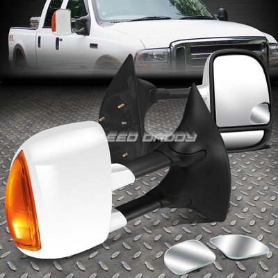 РУЧНОЙ ХРОМИРОВАННЫЙ ВЫДВИЖНОЙ БУКСИРОВЩИК ЗАДНЕГО ВИДА + УГЛОВОЕ ГЛУХОЕ ЗЕРКАЛО ЗАДНЕГО ВИДА ДЛЯ 99-07 SUPERDUTY