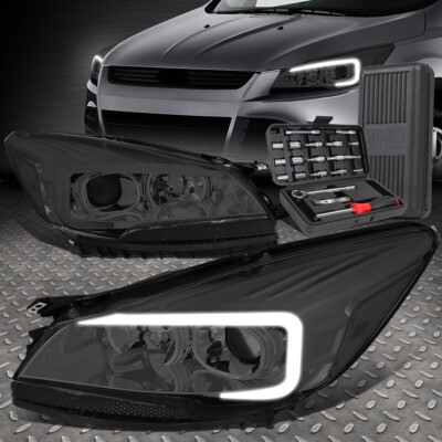 ДЛЯ 13-16 ФАР FORD ESCAPE LED DRL С ДЫМЧАТЫМ/ПРОЗРАЧНЫМ УГЛОВЫМ ПРОЕКТОРОМ + НАБОР ИНСТРУМЕНТОВ