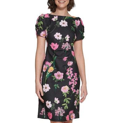 Женское черное короткое мини-платье с цветочным принтом Karl Lagerfeld Paris 6 BHFO 0180