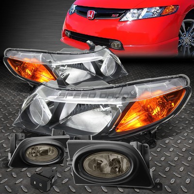 ЧЕРНАЯ ФАРА + ЧЕТКИЙ СИГНАЛ ПОВОРОТА + ДЫМЧАТЫЙ ТУМАН + ПЕРЕКЛЮЧАТЕЛЬ ДЛЯ 06-11 CIVIC FA/FD 4DR