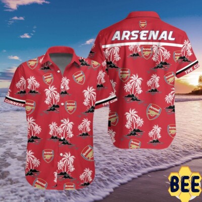 Arsenal Aloha Hawaiian Button Down Shirt Unisex Adults S-5XL