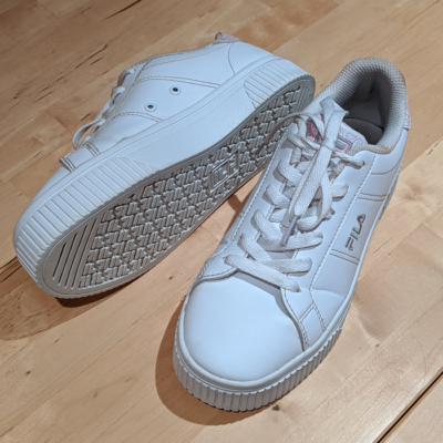 FILA women s white sneakers UK 4 pink paisley platform trainers creeper lace
