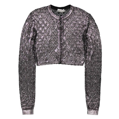 Pre-owned Rabanne Ladies Black Sequin-design Cropped Cardigan