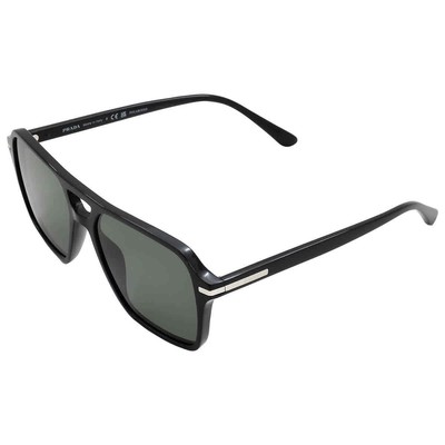 Pre-owned Prada Polarized Green Navigator Men's Sunglasses Pr 20ys 1ab03r 55