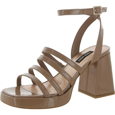 Женские туфли Nine West Teriss3 Tan из лакированной кожи на блочном каблуке 10 см (B, M) BHFO 9620