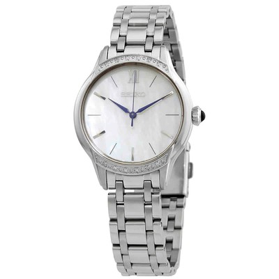 Pre-owned Seiko Quartz White Dial Stainless Steel Ladies Watch Srz543p1