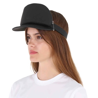 BURBERRY BURBERRY BLACK ZIP DETAIL VISOR HAT