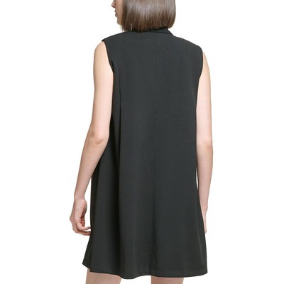Женское короткое летнее мини-платье Calvin Klein с черным галстуком на шее 2 BHFO 5135