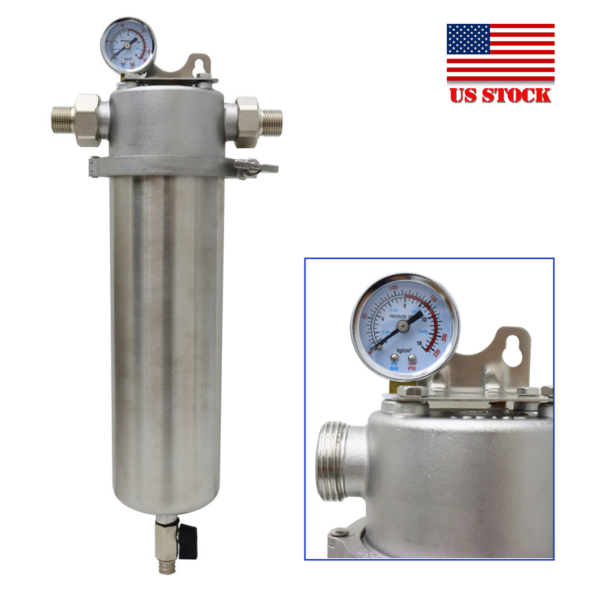 Stainless Water Filter System 8000L/hr High Flow for Whole House/Home Filtration